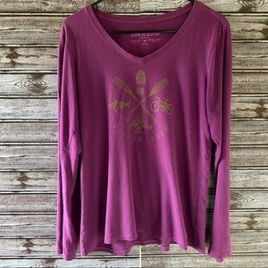 Life Is Good Long-Sleeved Crusher Tee Size‎ M